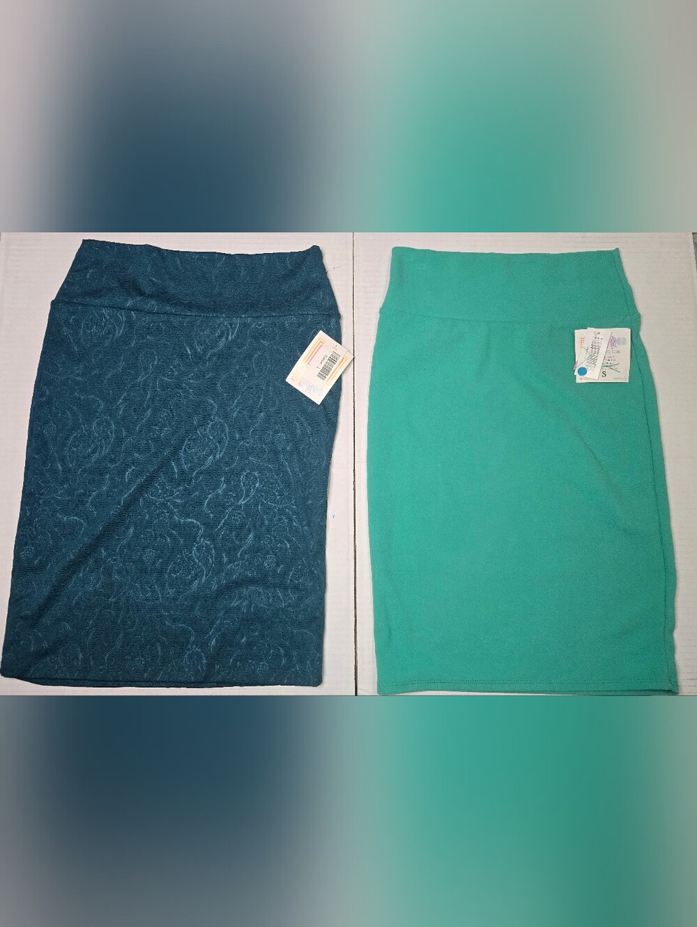 2 LuLaRoe Shades Of Green Pencil Skirts S